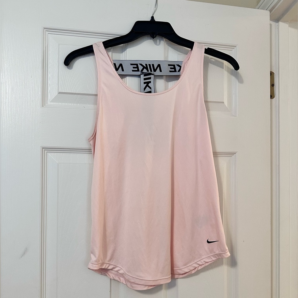 Nike Running/ Athletic Plush Pink Logo Dri Fit Tank Top Size Medium